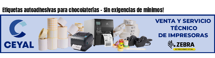 Etiquetas autoadhesivas para chocolaterías - Sin exigencias de mínimos!