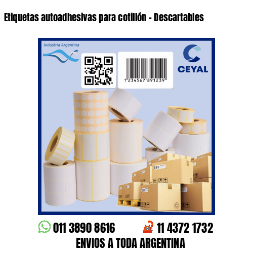 Etiquetas autoadhesivas para cotillón – Descartables