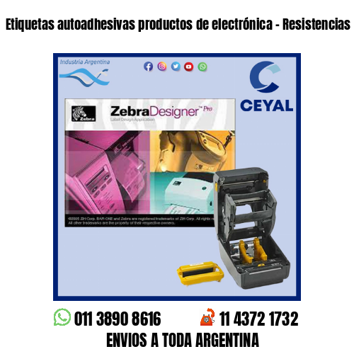 Etiquetas autoadhesivas productos de electrónica – Resistencias