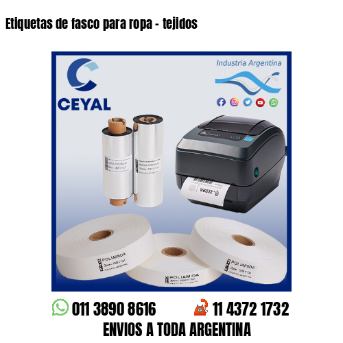 Etiquetas de fasco para ropa – tejidos
