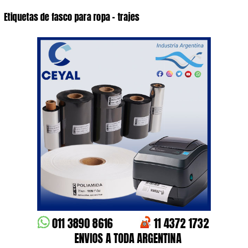 Etiquetas de fasco para ropa – trajes