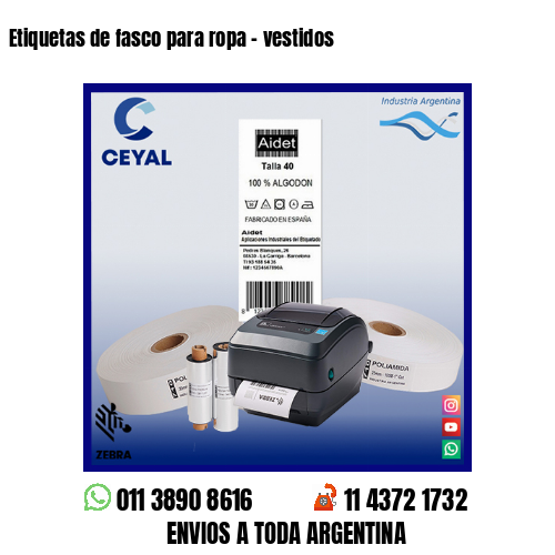 Etiquetas de fasco para ropa – vestidos