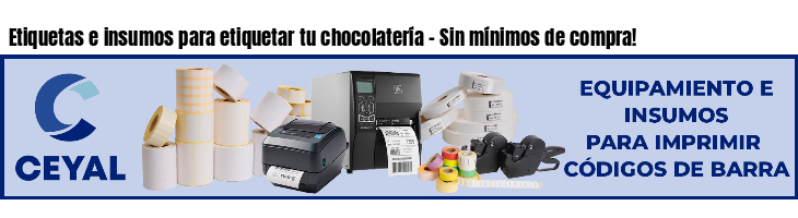 Etiquetas e insumos para etiquetar tu chocolatería - Sin mínimos de compra!