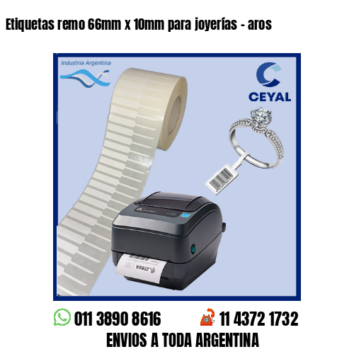 Etiquetas remo 66mm x 10mm para joyerías – aros