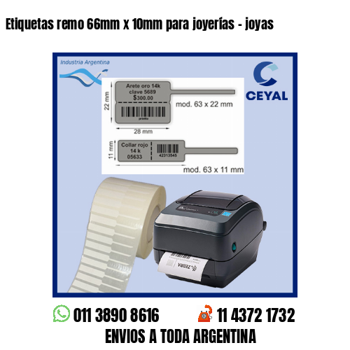 Etiquetas remo 66mm x 10mm para joyerías – joyas