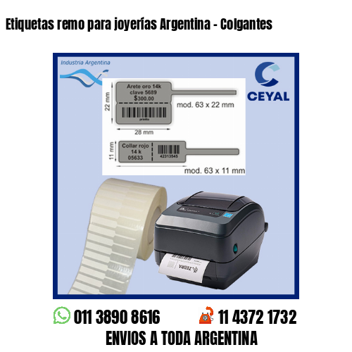 Etiquetas remo para joyerías Argentina – Colgantes