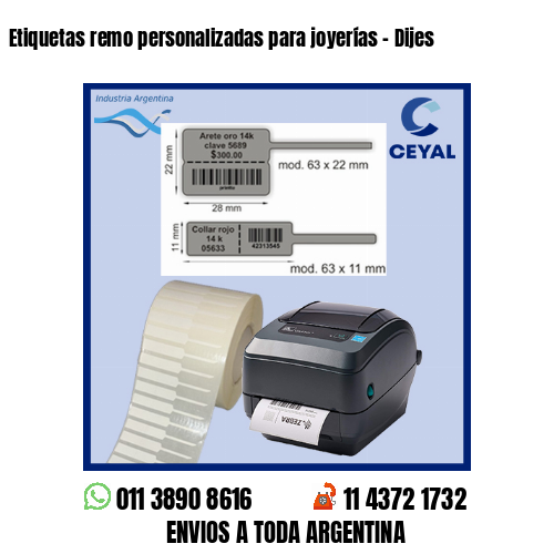 Etiquetas remo personalizadas para joyerías – Dijes