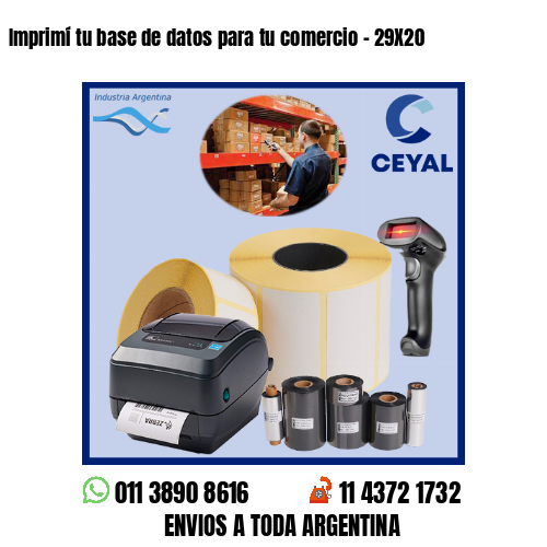 Imprimí tu base de datos para tu comercio – 29X20