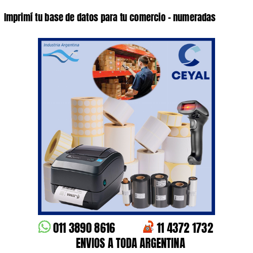 Imprimí tu base de datos para tu comercio – numeradas
