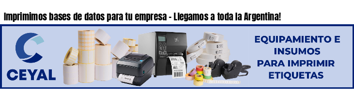 Imprimimos bases de datos para tu empresa - Llegamos a toda la Argentina!