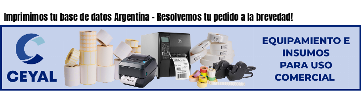 Imprimimos tu base de datos Argentina - Resolvemos tu pedido a la brevedad!