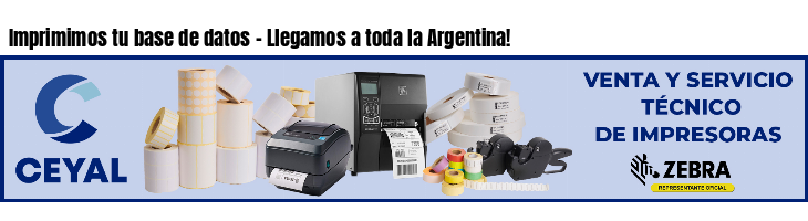 Imprimimos tu base de datos - Llegamos a toda la Argentina!