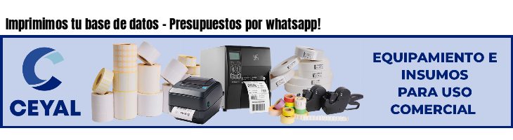Imprimimos tu base de datos - Presupuestos por whatsapp!