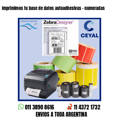 Imprimimos tu base de datos autoadhesivas – numeradas