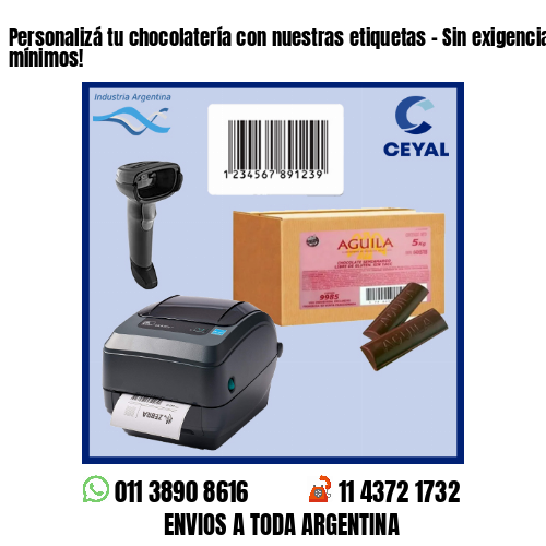 Personalizá tu chocolatería con nuestras etiquetas – Sin exigencias de mínimos!