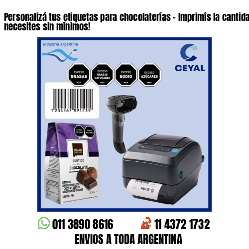 Personalizá tus etiquetas para chocolaterías – Imprimís la cantidad que necesites sin mínimos!