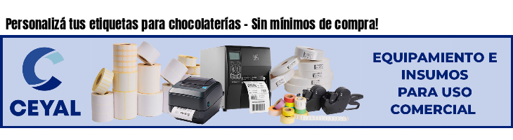 Personalizá tus etiquetas para chocolaterías - Sin mínimos de compra!