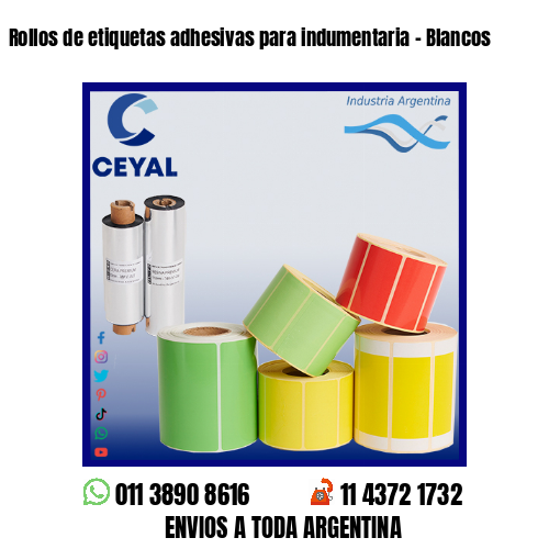 Rollos de etiquetas adhesivas para indumentaria – Blancos