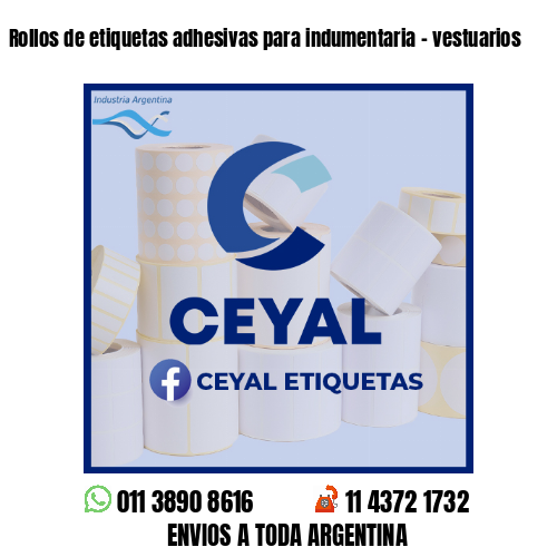 Rollos de etiquetas adhesivas para indumentaria - vestuarios