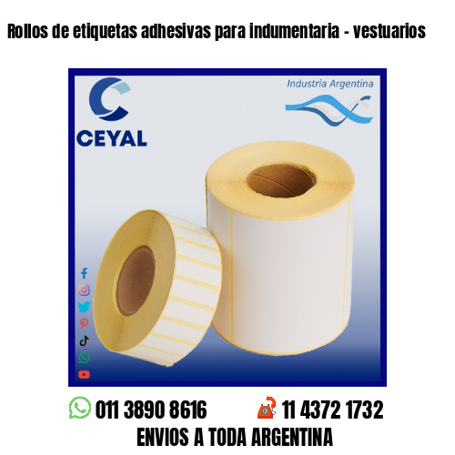 Rollos de etiquetas adhesivas para indumentaria – vestuarios