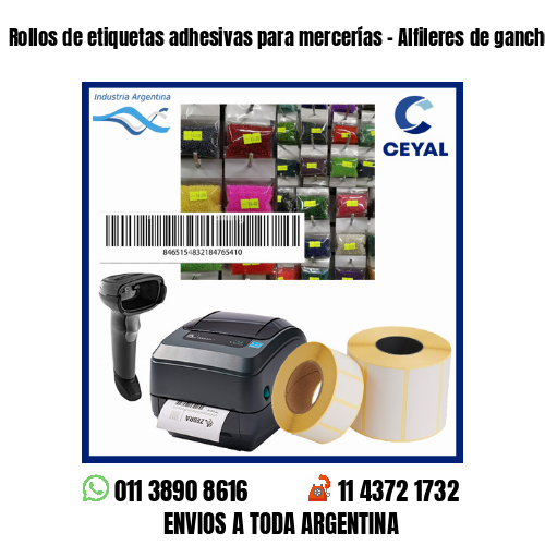 Rollos de etiquetas adhesivas para mercerías – Alfileres de gancho