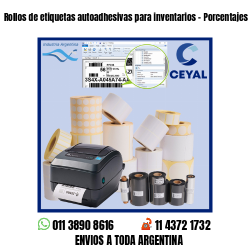 Rollos de etiquetas autoadhesivas para inventarios – Porcentajes de consumos