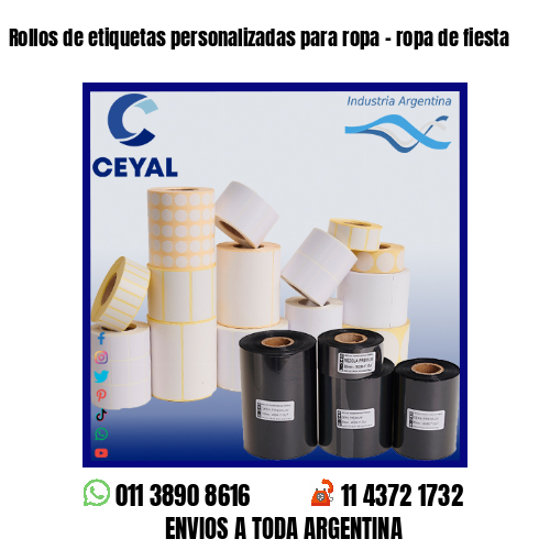 Rollos de etiquetas personalizadas para ropa – ropa de fiesta