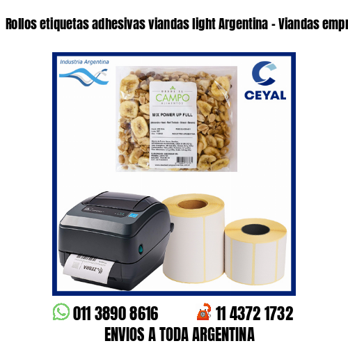Rollos etiquetas adhesivas viandas light Argentina – Viandas empresariales