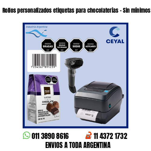 Rollos personalizados etiquetas para chocolaterías – Sin mínimos de compra!