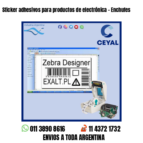 Sticker adhesivos para productos de electrónica – Enchufes