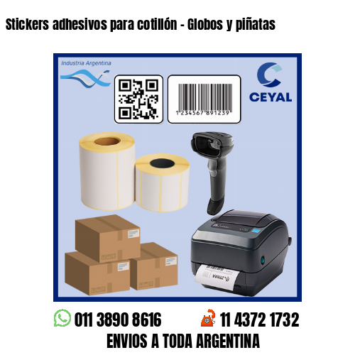 Stickers adhesivos para cotillón – Globos y piñatas