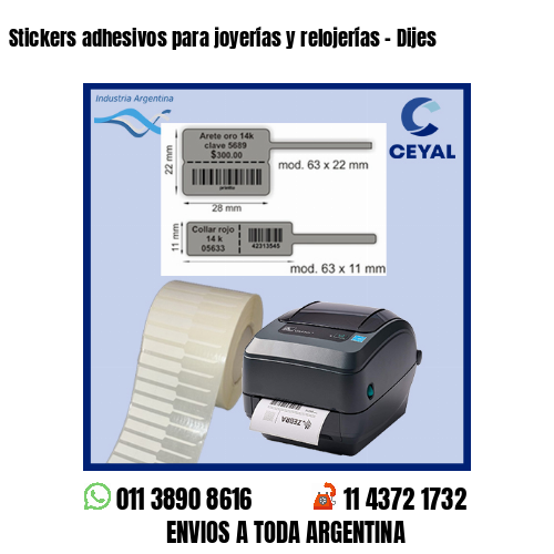 Stickers adhesivos para joyerías y relojerías – Dijes