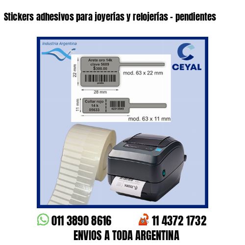 Stickers adhesivos para joyerías y relojerías – pendientes