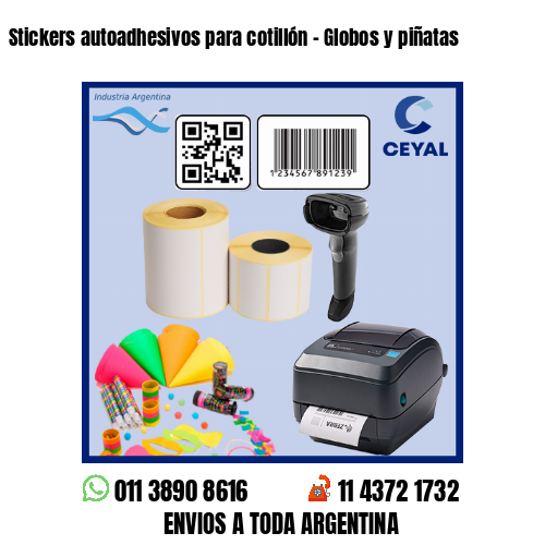 Stickers autoadhesivos para cotillón – Globos y piñatas