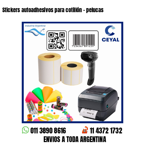 Stickers autoadhesivos para cotillón – pelucas