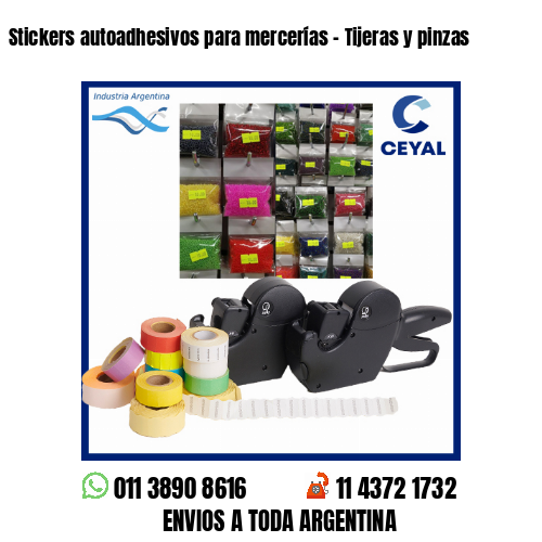 Stickers autoadhesivos para mercerías – Tijeras y pinzas