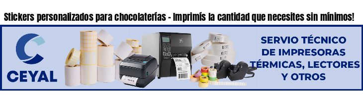 Stickers personalizados para chocolaterías - Imprimís la cantidad que necesites sin mínimos!