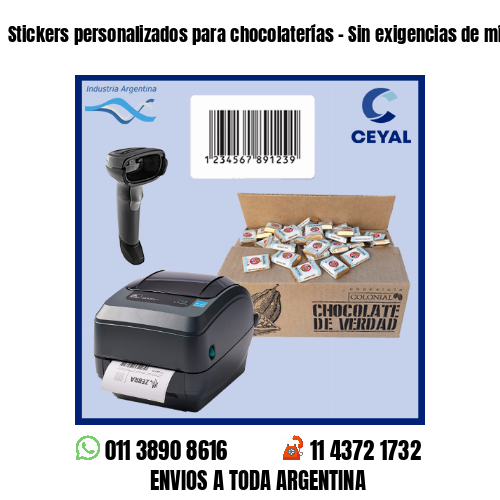 Stickers personalizados para chocolaterías – Sin exigencias de mínimos!