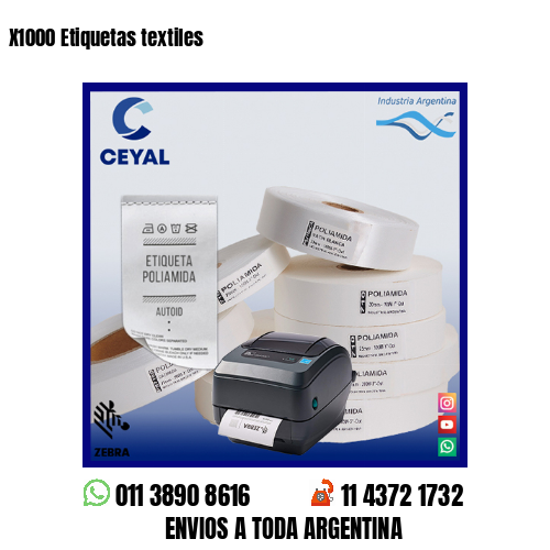 X1000 Etiquetas textiles