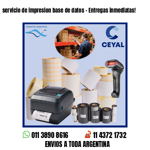 servicio de impresion base de datos – Entregas inmediatas!