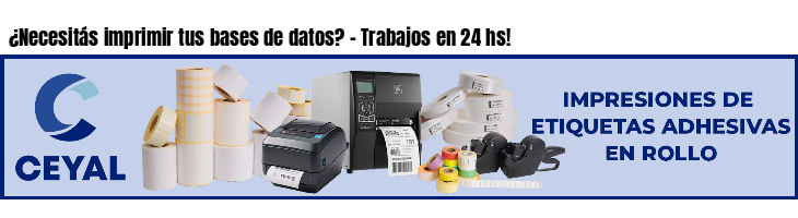¿Necesitás imprimir tus bases de datos? - Trabajos en 24 hs!