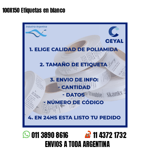 100X150 Etiquetas en blanco