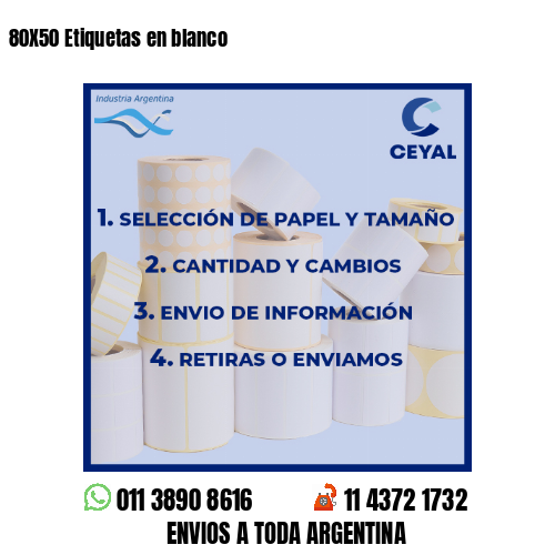 80X50 Etiquetas en blanco