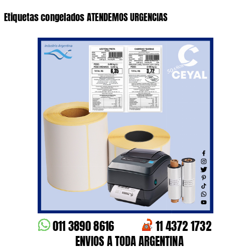 Etiquetas congelados ATENDEMOS URGENCIAS