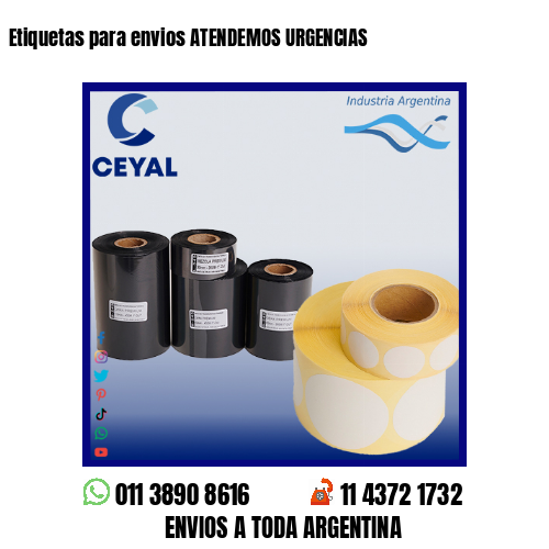 Etiquetas para envios ATENDEMOS URGENCIAS