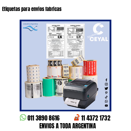 Etiquetas para envios fabricas
