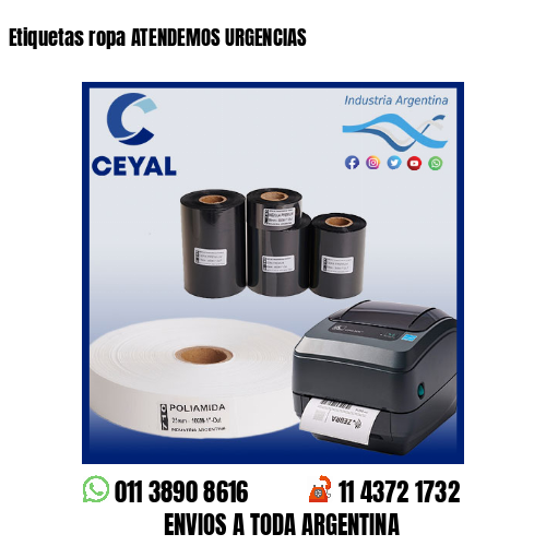 Etiquetas ropa ATENDEMOS URGENCIAS