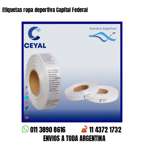 Etiquetas ropa deportiva Capital Federal