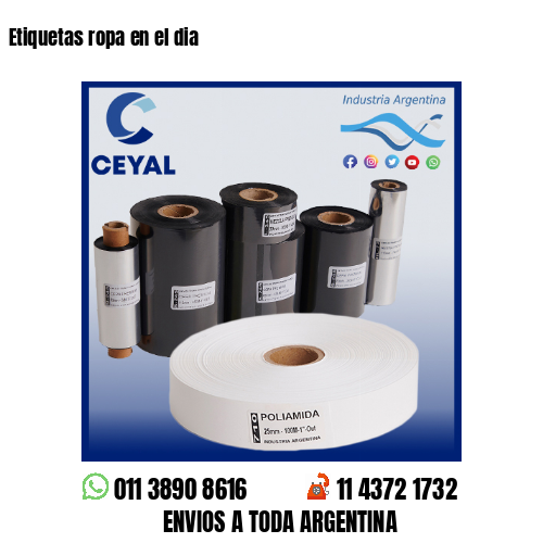 Etiquetas ropa en el dia