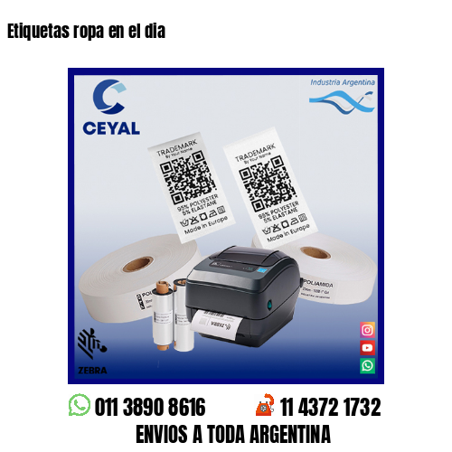 Etiquetas ropa en el dia